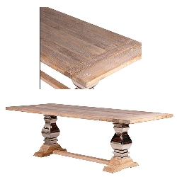 Refectory steel/wood Dining Table
