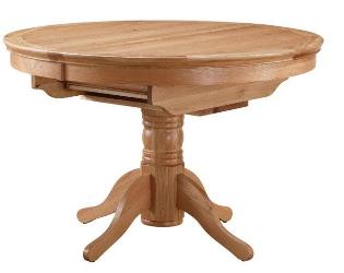  Turnberry Round Extend Pedestal Oak Dining Table